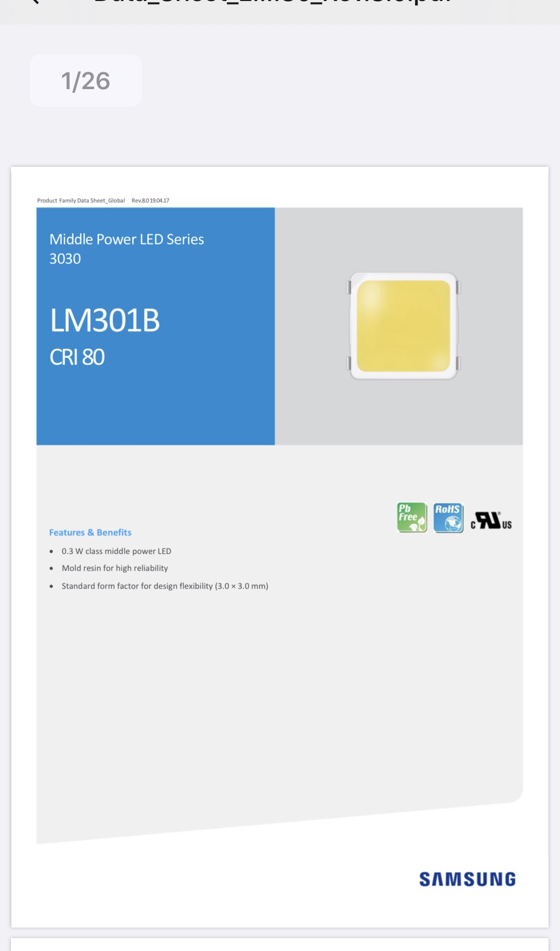 LM561C S6亮度植物灯白光** SPMWHT541ML5XAR0S0