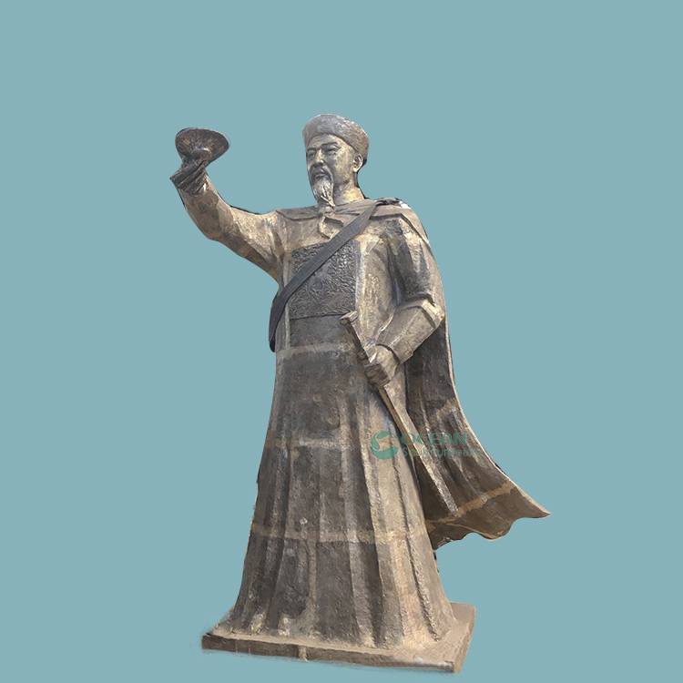 清朝历史名人大型铸铜雕塑 左宗棠收复新疆铜像