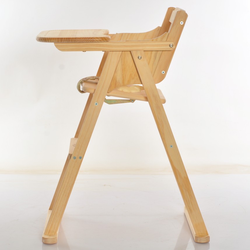 儿童餐椅实木多功能餐椅学习桌原木色折叠款免漆餐椅