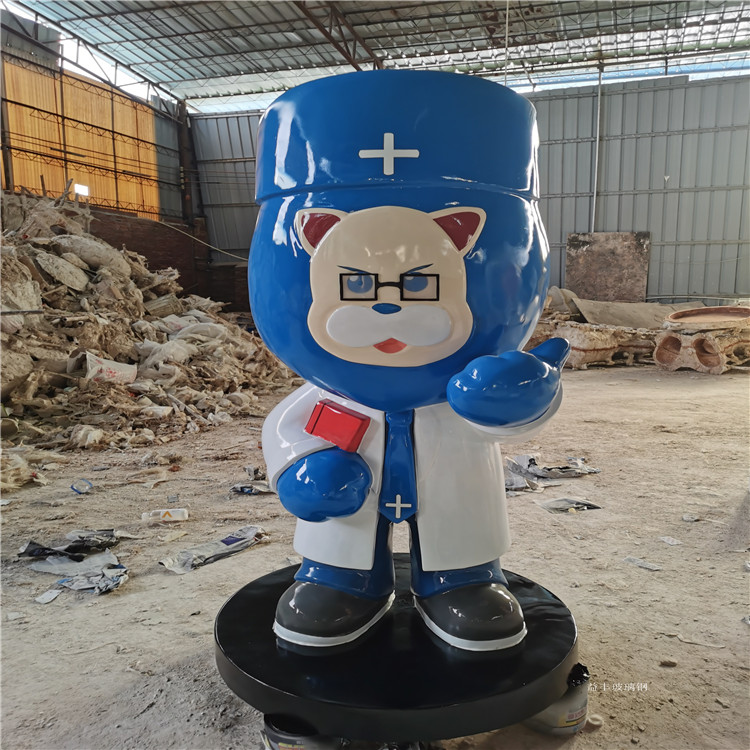广州厂家生产雕塑玻璃钢公仔雕塑 卡通猫咪雕塑 可定制