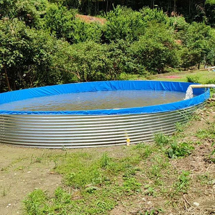 水产养殖帆布水池-新型圆形铁桶镀锌板水池-室内高密度养鱼帆布池-养虾水池防水布加厚