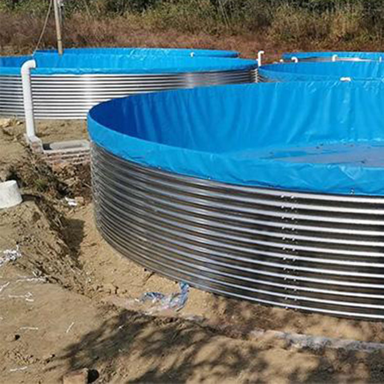 高密度养殖圆形铁桶支架镀锌板水池 防水布刀刮布帆布水池帆布鱼池