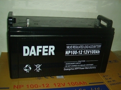 广东德富力DAFER蓄电池NP100-12/12V100AH铅酸免维护蓄电池