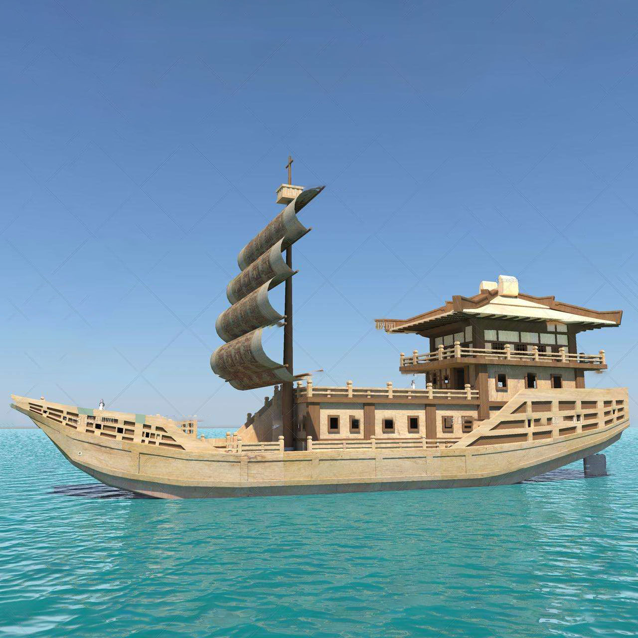 博物馆景观装饰展览船郑和宝船古战船帆船模型厂家定制