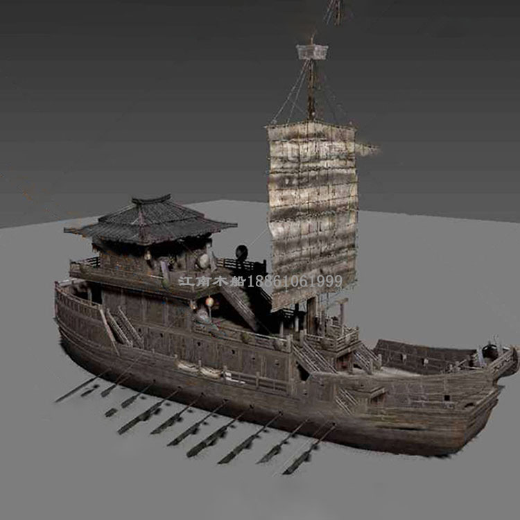 30米大型景观木船 仿古战船古木船帆船厂家