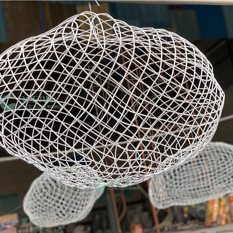 不锈钢镂空云朵造型装置艺术雕塑 悬浮吊顶装潢雕塑装饰