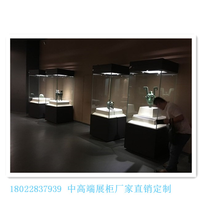 浙江艺术博物馆展柜定制液压掀起式文物桌柜俯视柜带锁