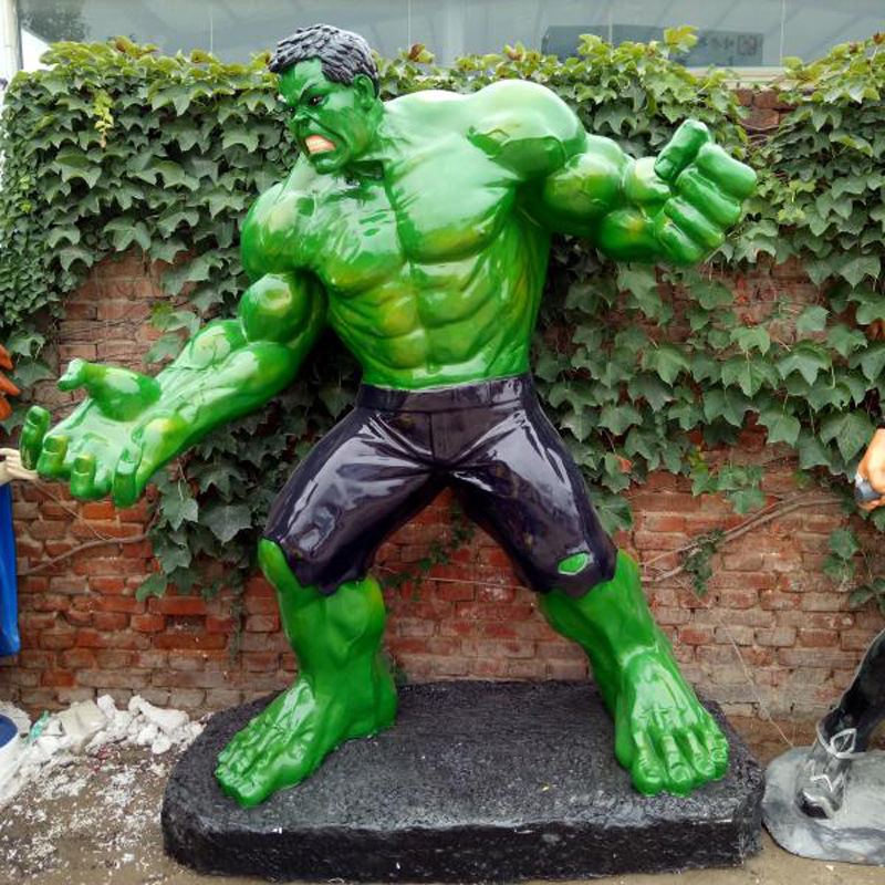 玻璃钢绿巨人雕塑 漫威英雄电影人物雕塑