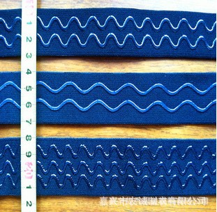 厂家直销硅胶防滑带 橡筋织带 波浪型滴织带 硅胶织带印刷加工