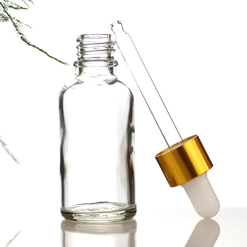 厂家直销 透明化妆品原液精油瓶玻璃瓶胶头滴管分装瓶