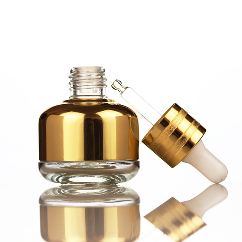 厂家直销化妆品胶头滴管香水瓶 电化铝肩套瓶玻璃瓶 支持定制