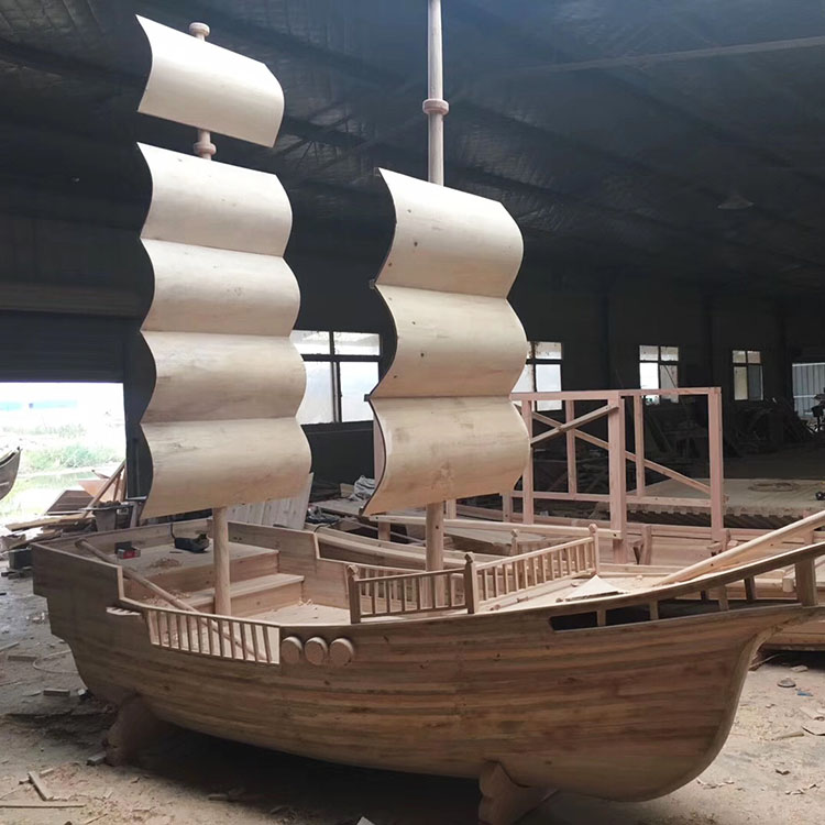 江南木船手工定制传统海盗木船景观装饰船