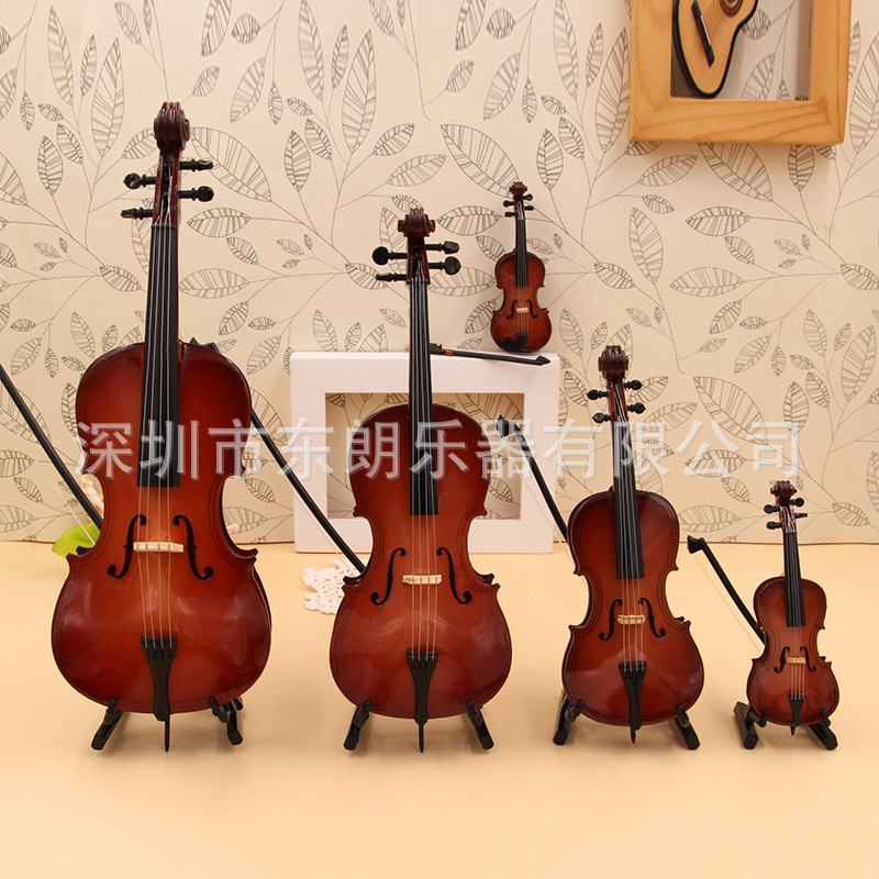 厂家供应迷你大提琴模型摆件 木质工艺品