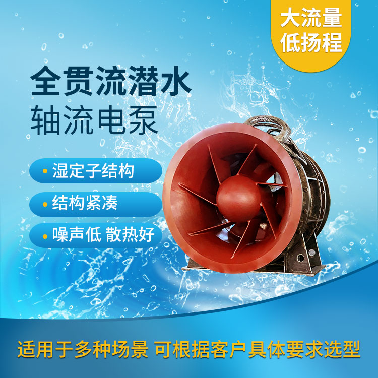 湿定子结构900QGWZ全贯流潜水电泵体积小安装方便