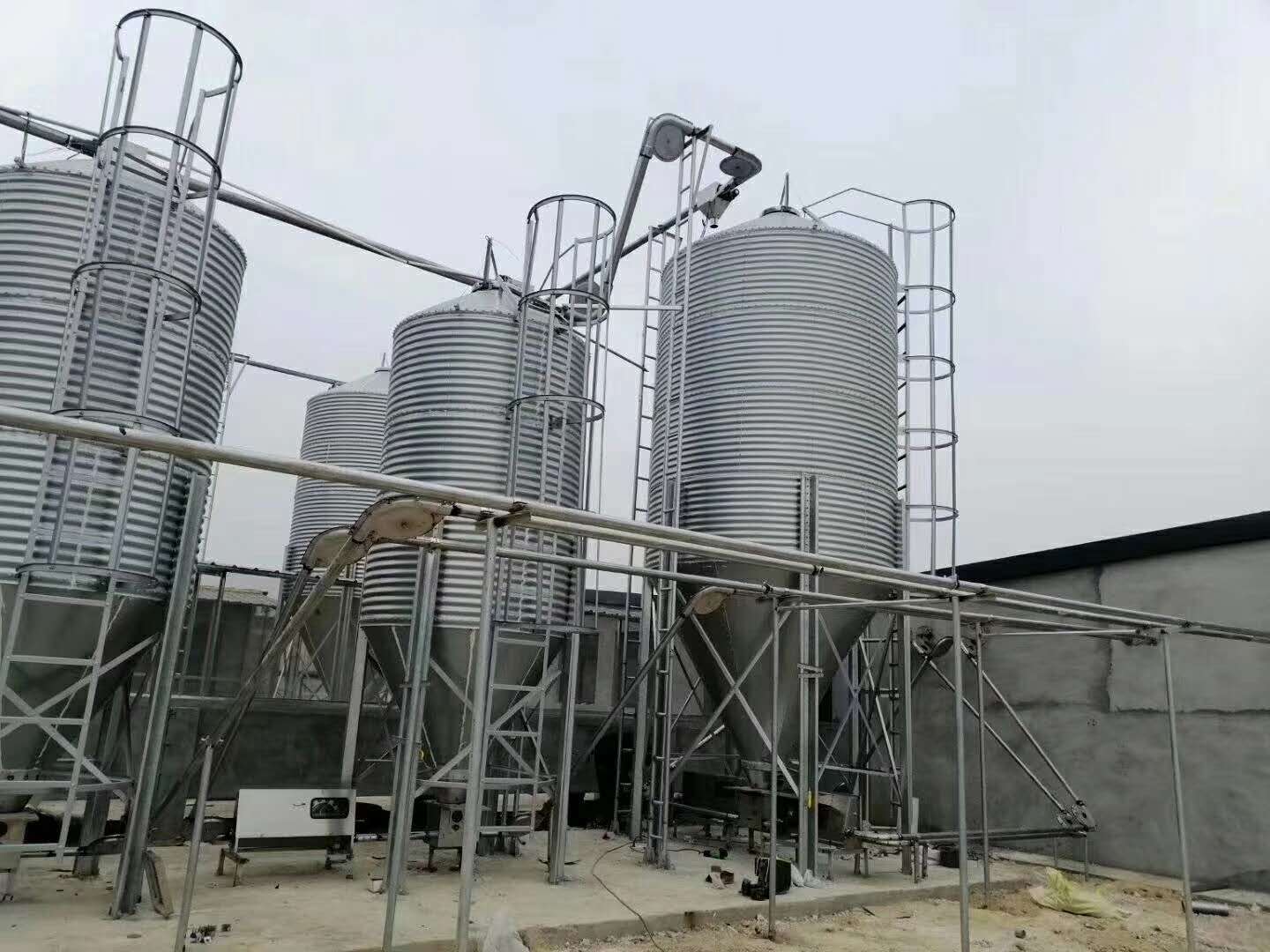 正茂养殖设备储料料塔镀锌板料塔自动料线不锈钢食槽
