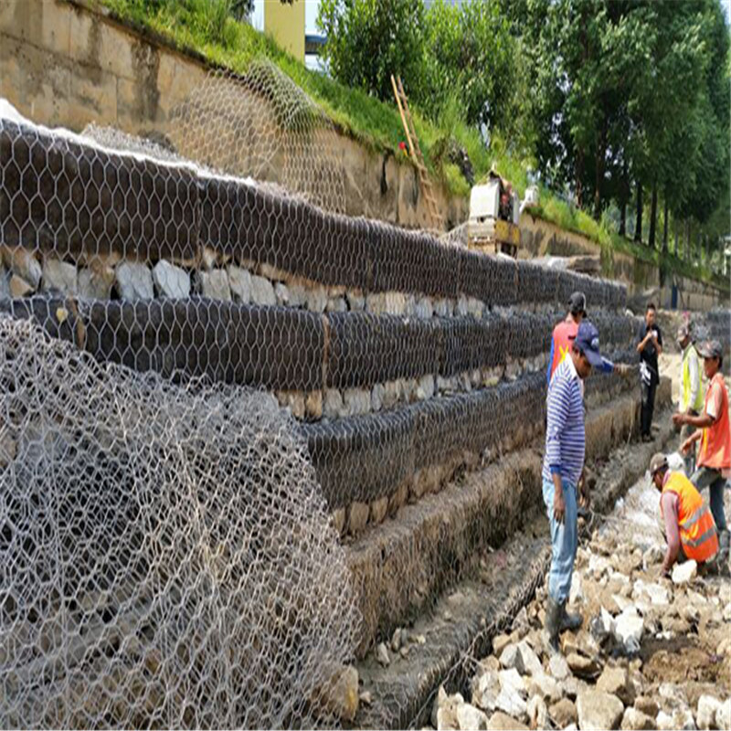 格宾网覆塑铅丝笼河道治理边坡防护石笼网箱