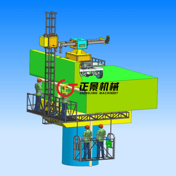 高架桥桥墩雨水管安装施工作业行走车