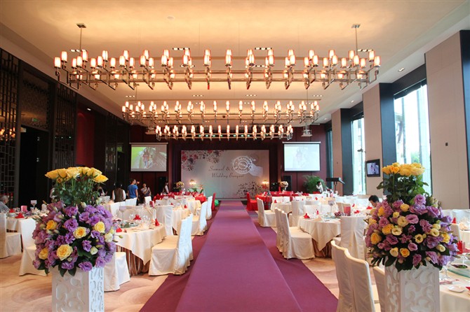 大型酒店宴会厅效果图音响系统郑州公司设计