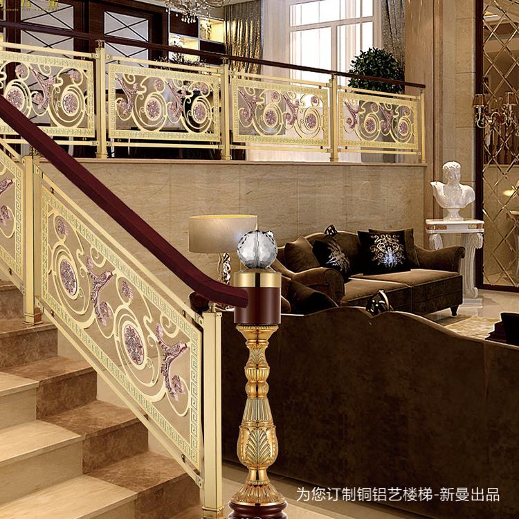 宜昌新曼楼梯丨欧式别墅，楼梯铜栏杆铜护栏旋转起来才有范儿！