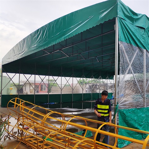 福建平南设计定做挡雨棚篮球场伸缩雨蓬商务展示遮阳篷