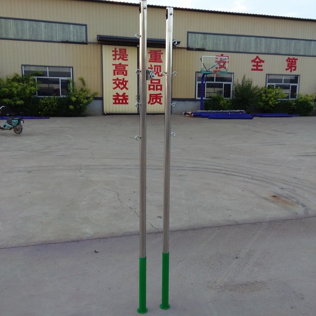 黑龙江厂家直销学校比赛**羽毛球柱插地式不锈钢羽毛球柱