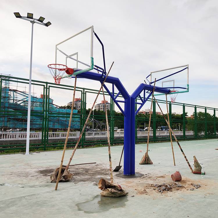 中山篮球架厂家 219圆管埋地篮球架 预埋件篮球架安装方法
