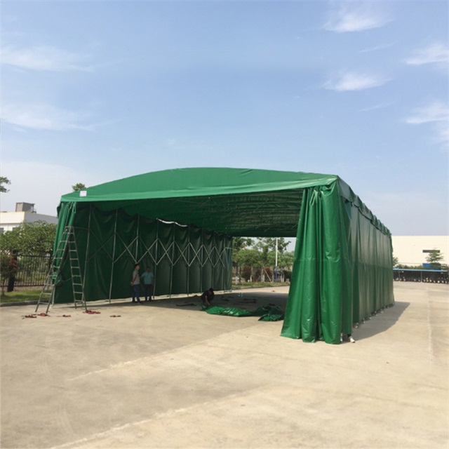 广州番禺厂家移动推拉雨蓬厂房伸缩篷伸缩式棚