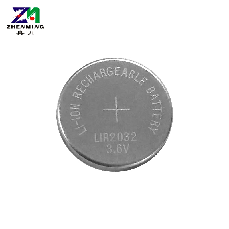 真明ZM充电纽扣电池LIR2032锂扣式充电电池仪表仪器电池