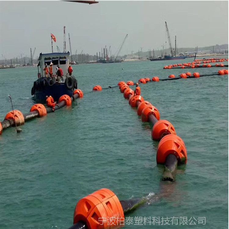 橙色海上管線警示浮球 對夾式安裝管道漂浮桶