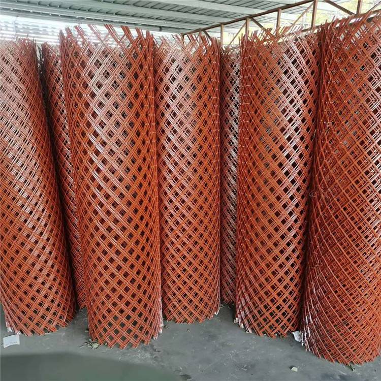 红色喷漆钢板网 拉伸网 中重型菱形钢板网 盛竹金属丝网厂 推荐商