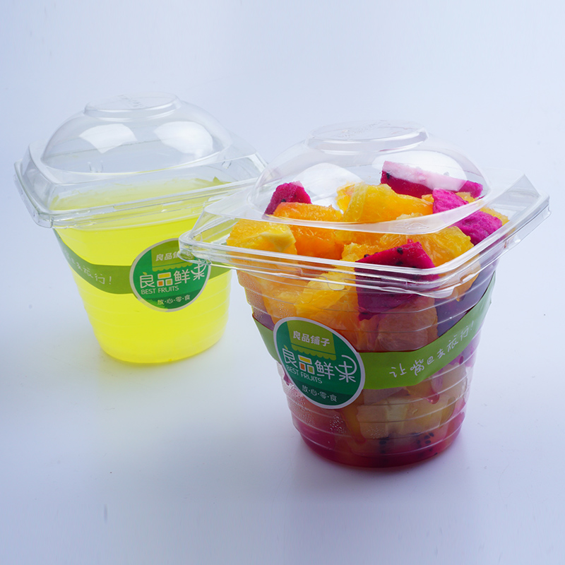 武汉英光吸塑包装厂零售易450CC果汁杯吸塑包装盒生产定制