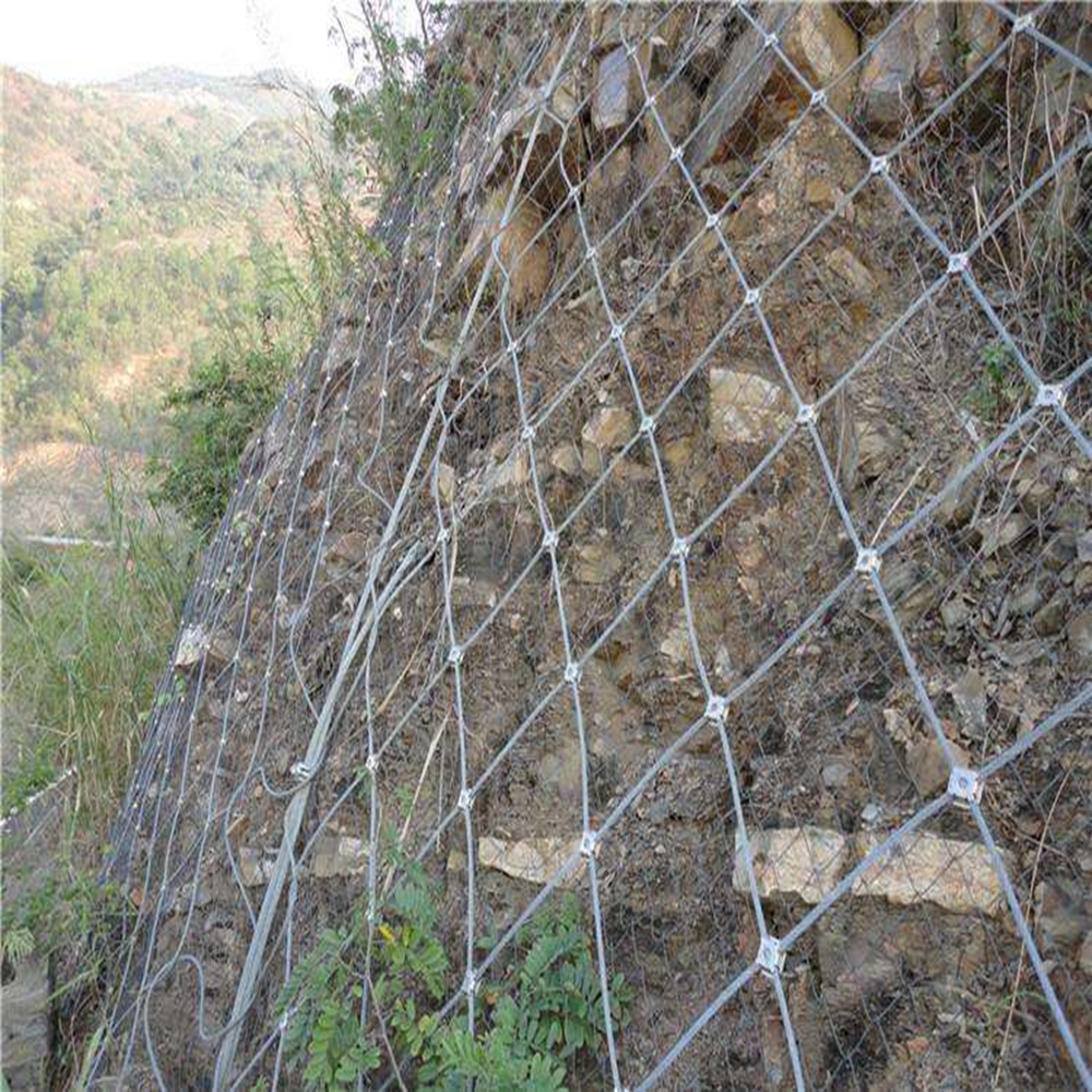 钢丝绳主动边坡防护网 边坡治理铁丝网 自然灾害边坡防护网