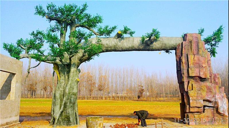 广州假山榕树生态大门设计施工