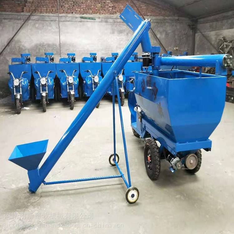 自动喂料车正反骑三轮车猪场专用上料车耐斯畜牧