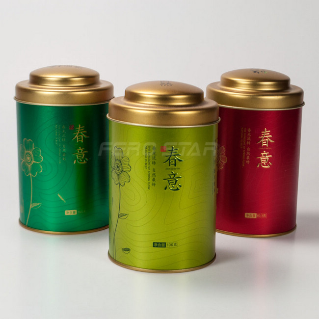 圆形茶叶包装铁罐 红茶包装铁罐定制 100克茶叶包装铁罐