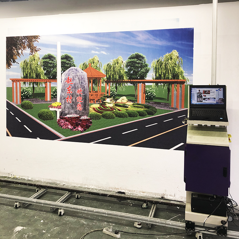 全新5D墙体彩绘机HC-T5三喷头广告壁画墙体喷绘机打印机
