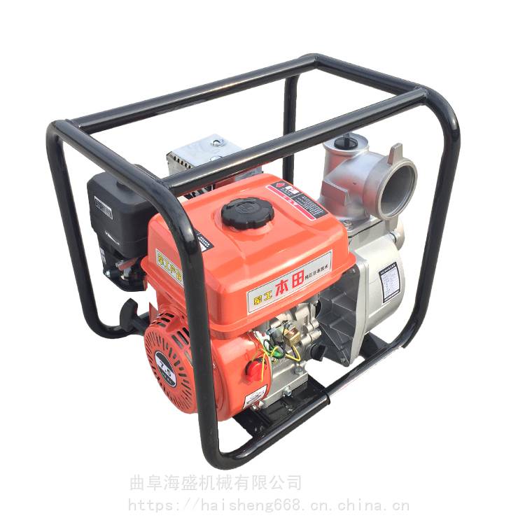 柴油动力抽水机 小型便携离心泵 带推车多用途抽水泵