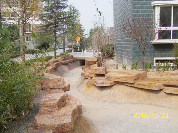 天津塑石大门施工 塑石假山安装 园林景观