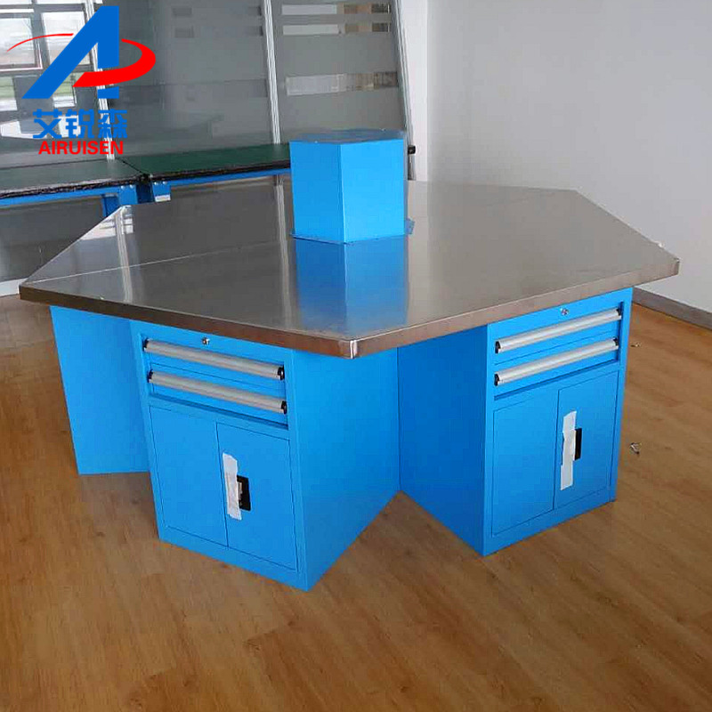 不锈钢桌面六角工作台不锈钢六角钳工桌艾锐森定制