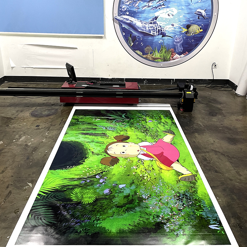 墙体彩绘机5d智能UV打印机户内户外立体校园文化墙UV墙体喷绘机