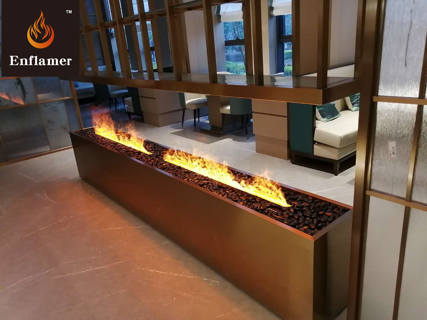 餐厅装饰3D智能雾化壁炉