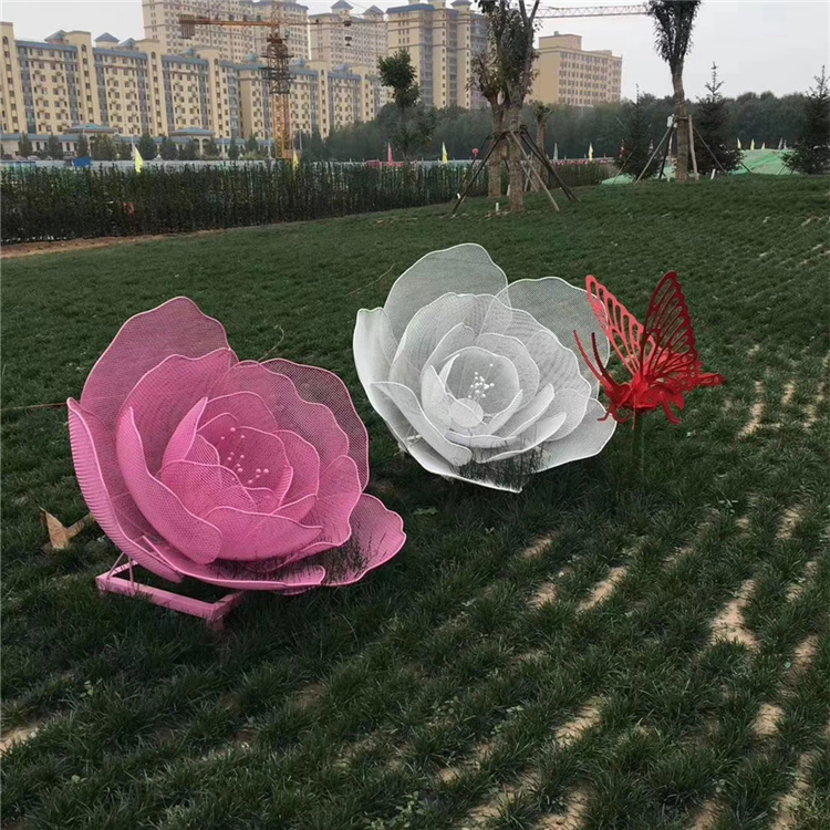 金属花朵雕塑 玫瑰花雕塑 制作厂家