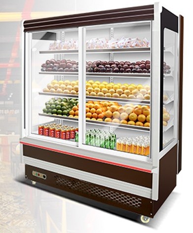 河北供应商用展示柜 1.5米带门风幕展示柜 水果冷藏保鲜柜 饮料陈列柜