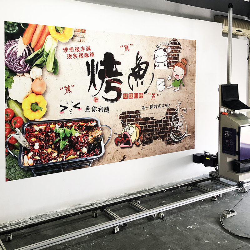 深圳弘彩出口5D墙绘机背景墙喷绘机户外墙体打印机