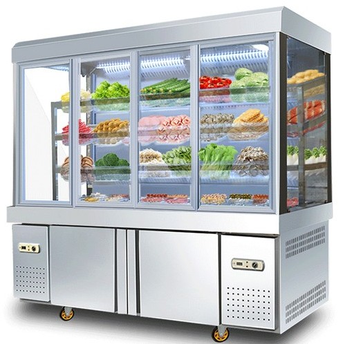 供应商用点菜柜 玻璃门款点菜柜 1.5米麻辣烫蔬菜冷藏柜