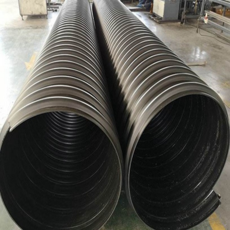 甘肃厂家直销PE钢带螺旋管400/500/600/800排污管 HDPE钢带增强波纹管