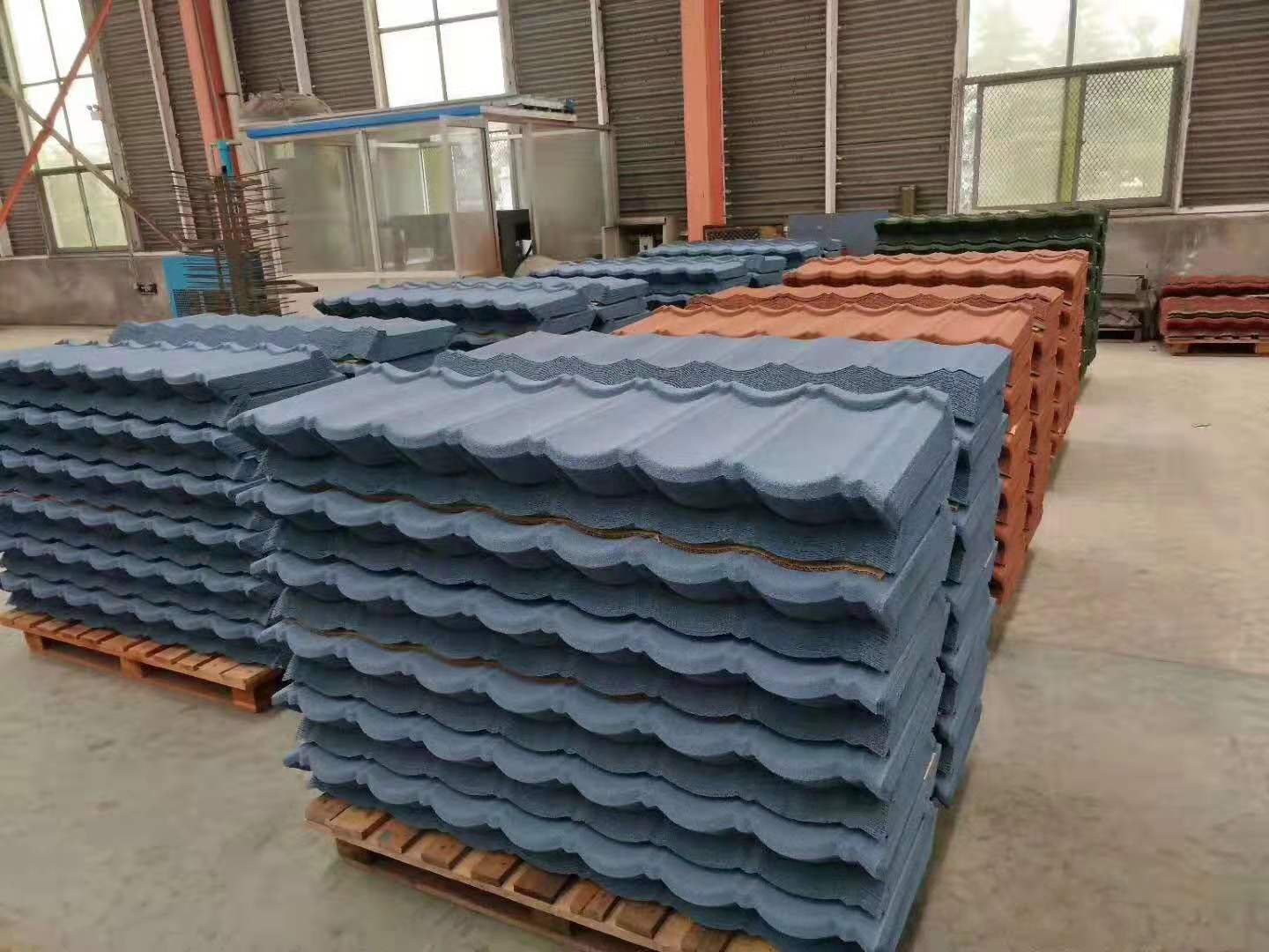 彩石金属瓦厂家 钢结构屋面瓦 平改坡镀铝锌瓦圆弧型七波瓦