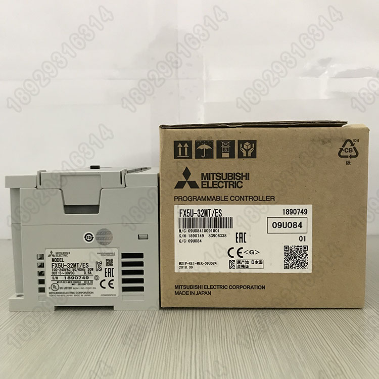 日本Mitsubishi三菱PLC 32点 FX5U-32MT/ES 带4轴 以太网 SD卡