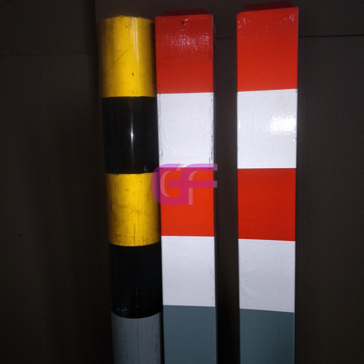 红白反光玻璃钢警示桩-黑黄反光警示柱