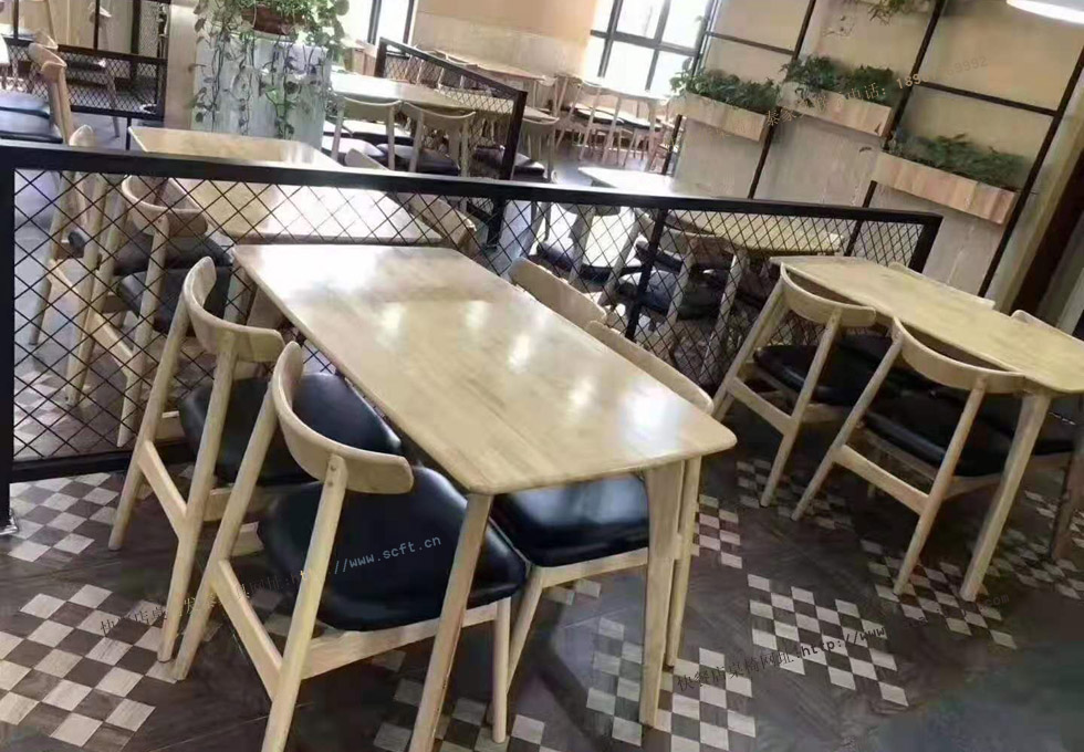 餐厅餐桌椅，实木餐桌椅，餐桌餐椅，快餐店桌椅